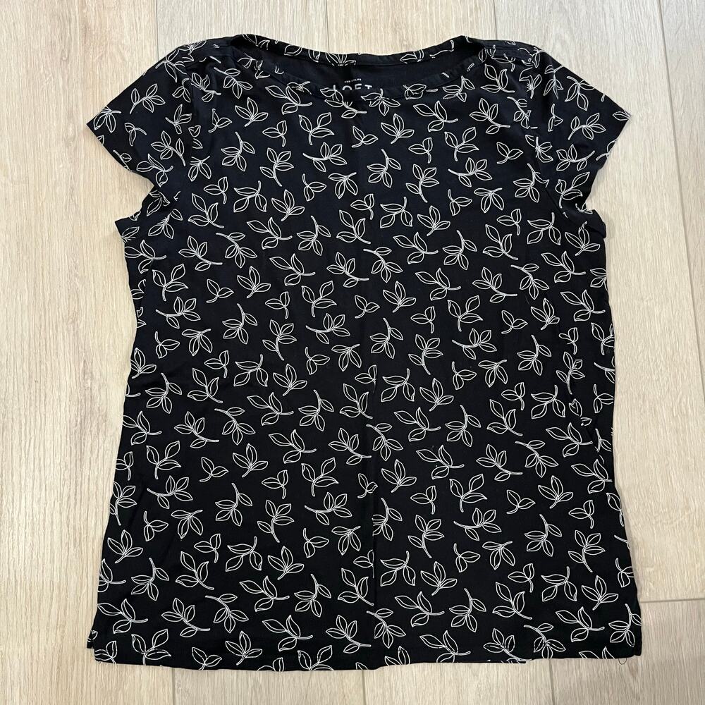 Ann Taylor LOFT Women's Black T-shirt Size Large